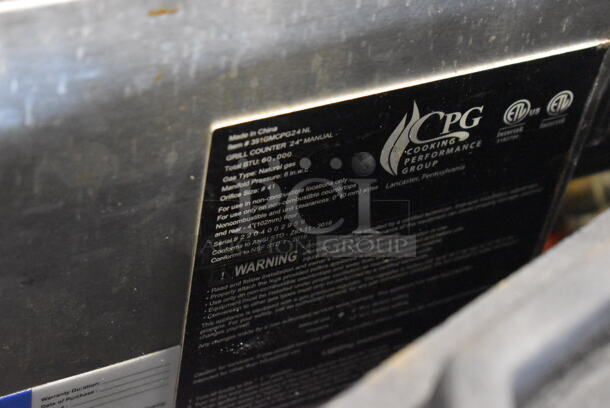 Cooking Performance Group CPG 351GMCPG24NL Stainless Steel Commercial Countertop Natural Gas Powered Flat Top Griddle. 60,000 BTU. - Image 2 of 6
