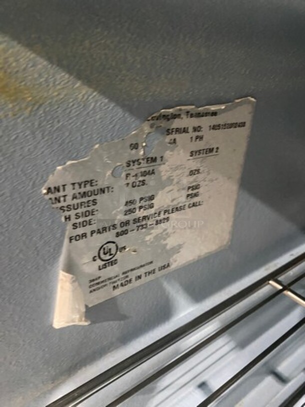 Delfield Commercial Single Door Lowboy/ Worktop Cooler! With Poly Coated Racks! All Stainless Steel! SN: 1405152002438 115V 60HZ 1 Phase - Image 6 of 7