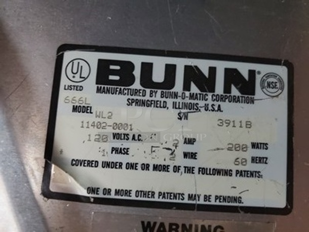 Bunn Stainless Steel Low Profile Step Up Decanter Warmer - Dual Burner  - Image 4 of 4