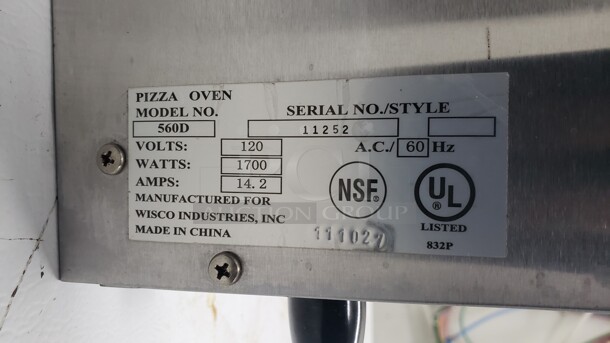 Wisco Model 560D Deluxe Pizza Oven

Not Tested

(Location 2) - Image 3 of 3
