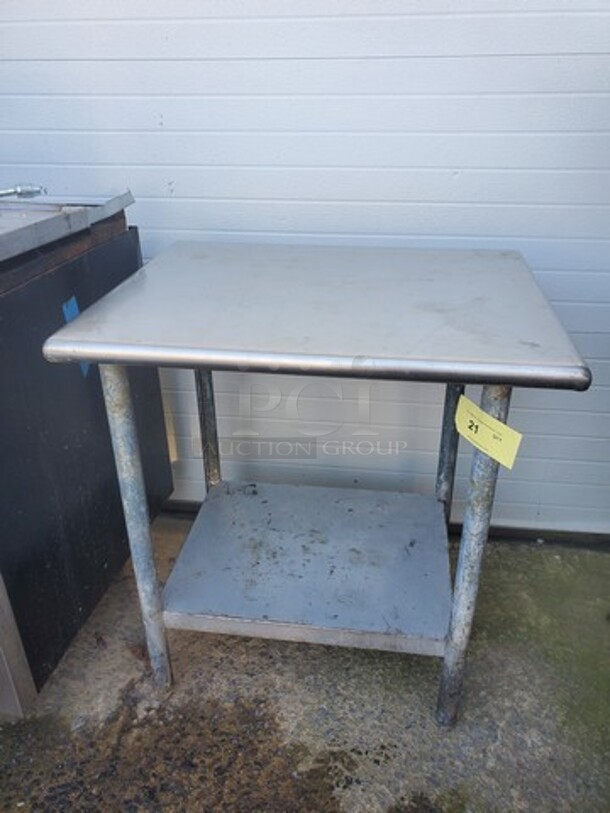 Stainless Steel Equipment Filler Table and Galvanized Undershelf 30X24X34 - Image 2 of 3