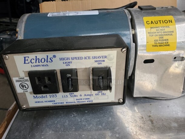 Echols 103 High Speed Shaver| 115V|6 Amps| Very good shape! - Image 3 of 5