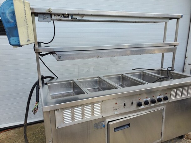 5 Bay Steam Table W/ overhead and warmers (See pictures for more details)  - Image 3 of 11