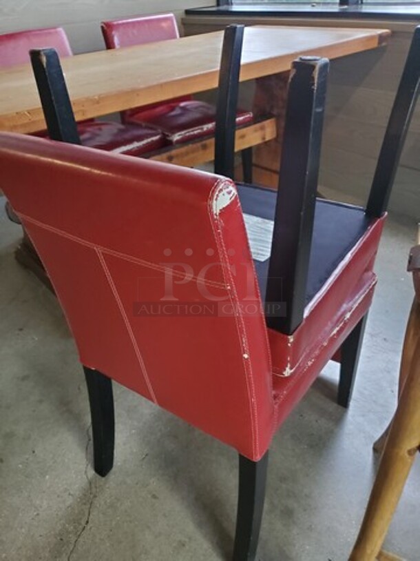 Red Dinning Chair (sign of ware) - Image 3 of 3