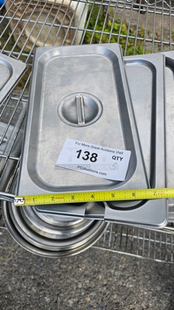 Lot of 5 Stainless Steel Lids for Food Pans - Image 3 of 3
