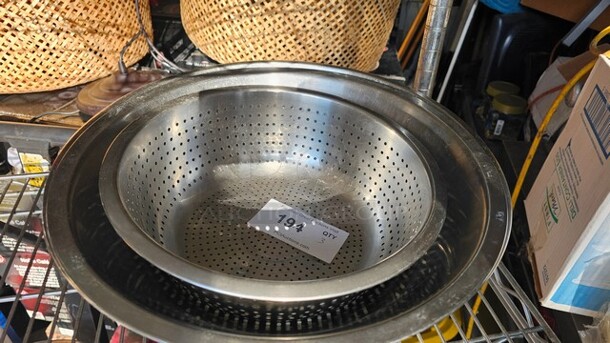 Lot of 3 Miscellaneous Stainless Steel Mixing Bowls
*One is perforated* - Image 4 of 4