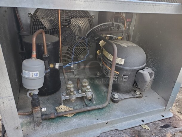 One Lot Consisting of a Door w/ Frame for an 8x8 Walk-In Cooler (Door w/ Frame ONLY. No Other Panels)

A Trenton Unit Cooler
115 V
60 Hz
1 PH

and a Trenton Air Cooled Condensing Unit
208-230 V
60 Hz
1 PH

 - Image 5 of 8