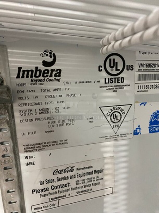 Imbera Commercial Single Door Reach In Cooler Merchandiser! With View Through Door! Model: G319CO2 SN: 111161010359 115V 60HZ 1 Phase - Image 7 of 8