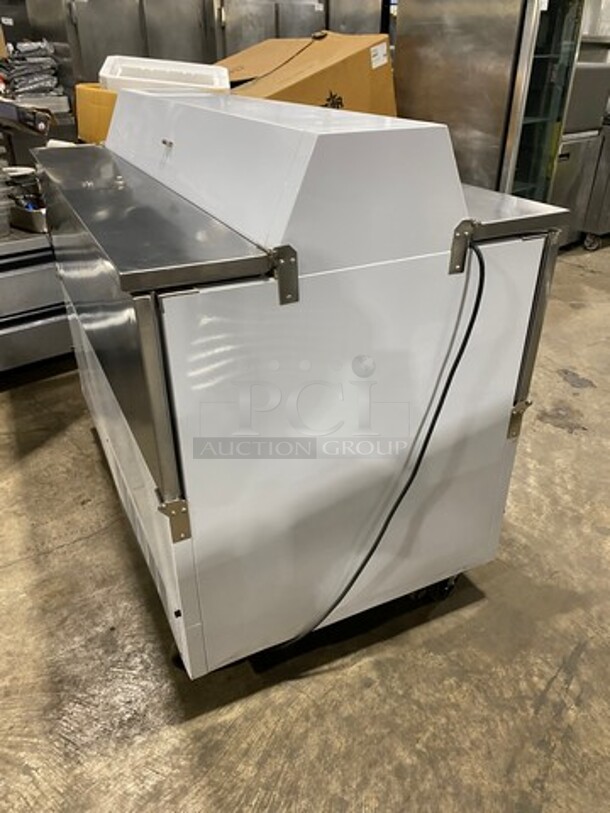 GREAT! NEW! NEVER USED! SCRATCH-N-DENT! Beverage Air Commercial Refrigerated Milk Cooler! With Dual Side Access Doors! Stainless Steel Body! On Casters! Model: STF58 SN: 7203648 115V 60HZ 1 Phase - Image 3 of 8