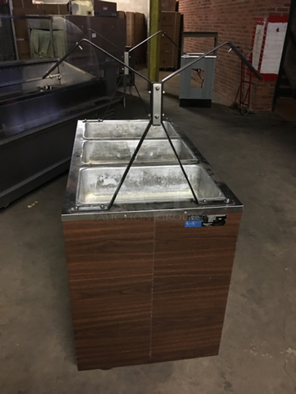Vollrath Commercial Electric Powered 3 Bay Steam Table! Wooden Pattern With Stainless Steel Top! On Casters!Model: 38935 120V 60HZ 1 Phase - Image 2 of 8