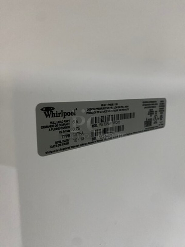 Whirlpool Half Cooler Half Freezer Combo Unit! Model: W4TXNWFWQ03 SN: VS24447171 115V 60HZ 1 Phase - Image 9 of 9