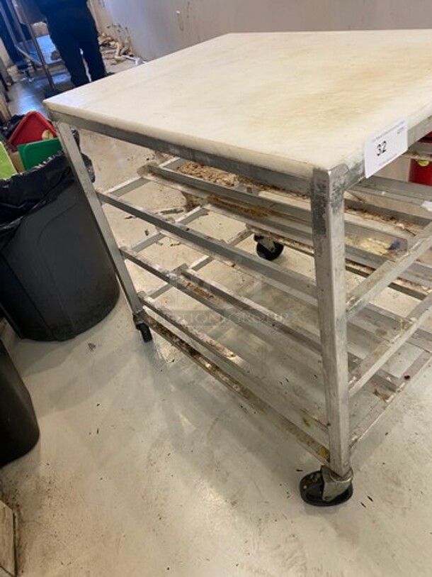 Channel Commercial Aluminum Mobile Can Rack! On Casters! - Image 2 of 6