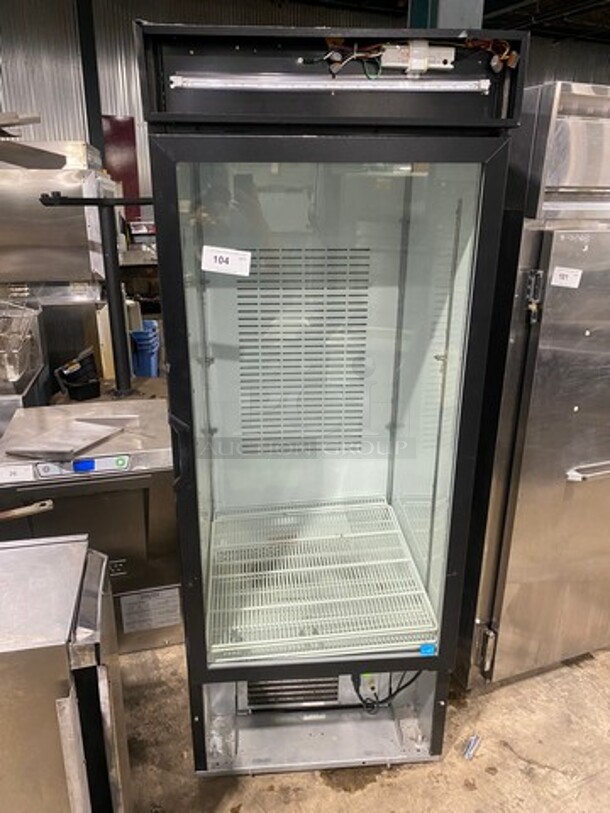 Single Door Refrigerated Reach In Cooler Merchandiser! With View Through Door! With Poly Coated Racks!