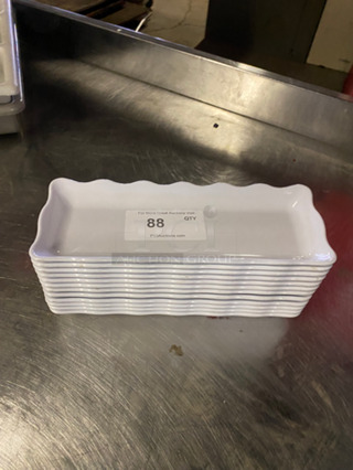 ALL ONE MONEY! G.E.T Melamine White Decorative Platter/Serving Trays! 5x13!