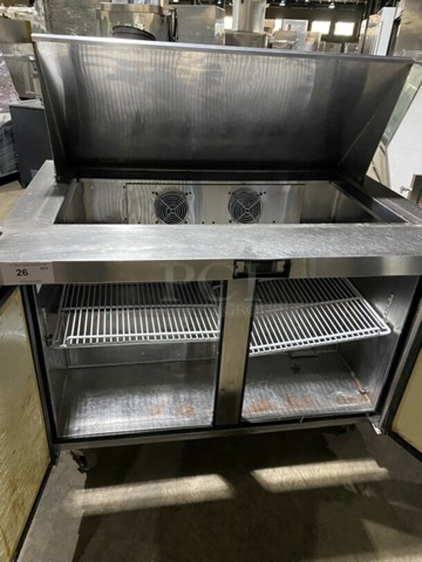 Atosa 48 Inch Mega Top Refrigerated Sandwich Prep Table! Model MSF8306GR! 115V 1 Phase! On Commercial Casters!  - Image 5 of 9