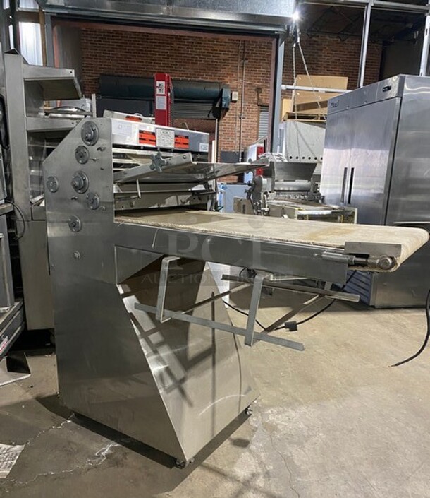 Acme Commercial Floor Style Heavy Duty Dough Sheeter! All Stainless Steel! On Casters! Working When Removed! Model 88 Serial 15139! 115V 1Phase!  - Image 2 of 10