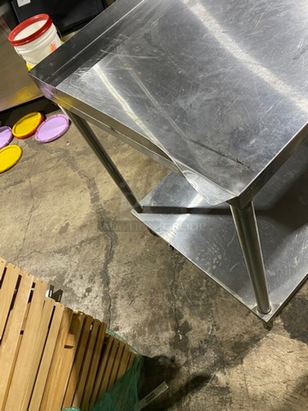 Solid Stainless Steel Work Top/ Prep Table! With Back And Side Splashes! On Legs! - Image 3 of 6