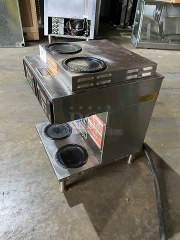 Bunn Commercial Countertop Dual Coffee Brewing Machine! With 4 Coffee Pot Warming Stations! All Stainless Steel! On Small Legs! Model: AXIOM2/2TWIN SN: AXTN015795 120/208/240V 60HZ 1 Phase - Image 2 of 9
