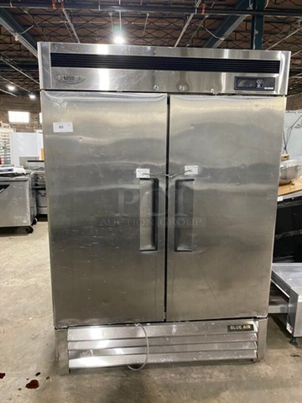 COOL! Turbo Air Commercial 2 Door Reach In Cooler! All Stainless Steel!  Model: MSR49NM SN: NR49310084 110/120V 60HZ 1 Phase