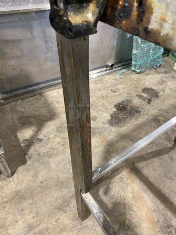 Solid Stainless Steel Work Top/ Prep Table! With Mounted Can Opener! On Legs! - Image 7 of 7