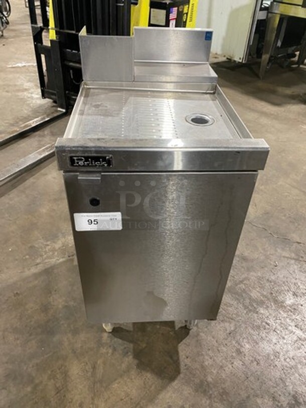 Perlick Under The Counter Drainboard! With Back Splash! With Storage Space Underneath! All Stainless Steel! On Legs! - Image 1 of 7