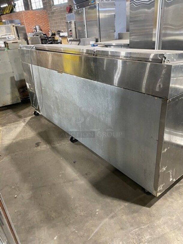 Blue Air Commercial Refrigerated Pizza Prep Table! With Commercial Cutting Board! With 3 Door Storage Space Underneath! Poly Coated Racks! All Stainless Steel! Model: BAPP93 SN: EUUBAPP930009 115V 60HZ 1 Phase - Image 4 of 11
