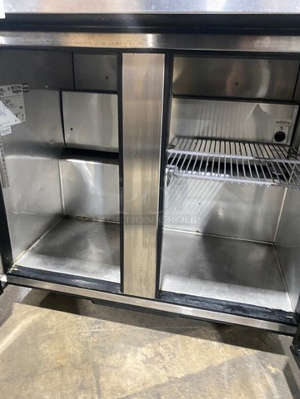 True Commercial 2 Door Lowboy/Worktop Cooler! With poly Coated Racks! All Stainless Steel! On Casters! Model: TUC36 SN: 8872184 115V 60HZ 1 Phase - Image 5 of 8