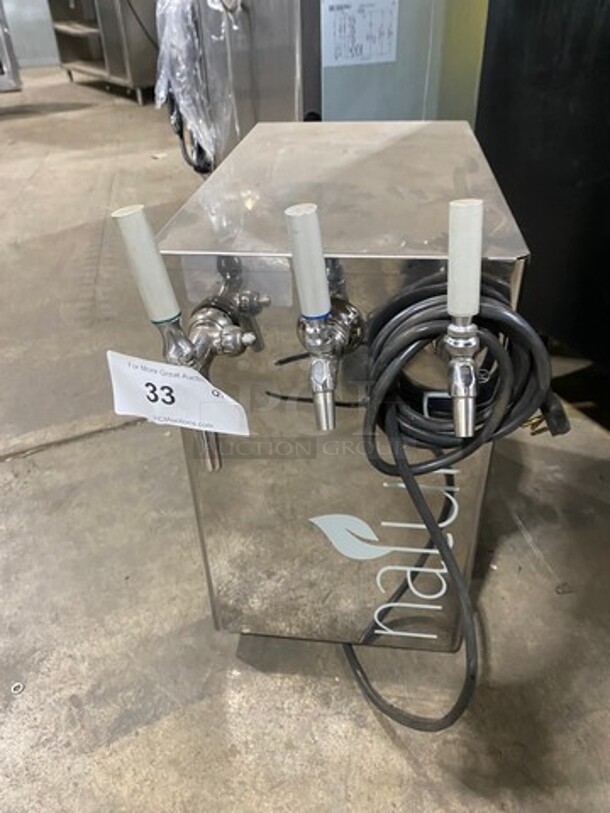 Natura Commercial Countertop 3 Tap Beverage Cooler/ Dispenser! With Drip Tray! All Stainless Steel! Model: NWSB3REF SN: 1433001014 115V - Image 1 of 7