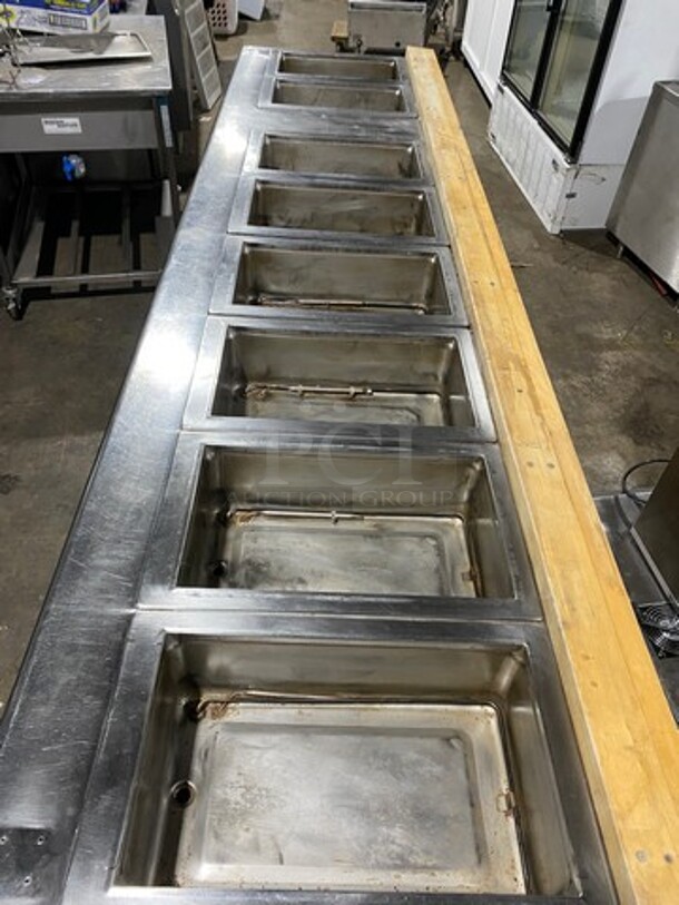 NICE! Wells Commercial Electric Powered 8 Well Steam Table! With Storage Space Underneath! All Stainless Steel With Wooden Outline! Model: HWSMP6D SN: BITTD1109A0164 208V 60HZ 1 Phase - Image 5 of 10