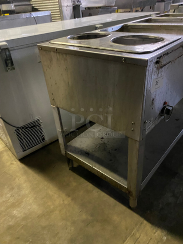 Duke 4 Well Steam Table! With Round Pan Adapter! With Storage Shelf Underneath! All Stainless Steel! On Legs! Model: E304M SN: 0214021 240V 60HZ 1 Phase - Image 2 of 10