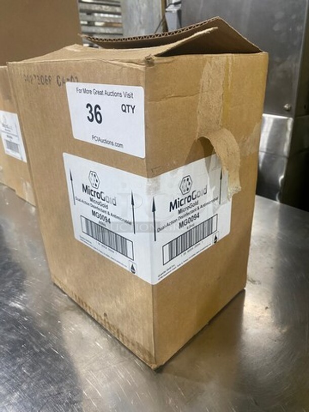 NEW! IN THE BOX! Micro Gold Dual Action Disinfectant And Antimicrobial Spray! 6 Bottles Per Box, 1 Box Per Item Number! - Image 2 of 5