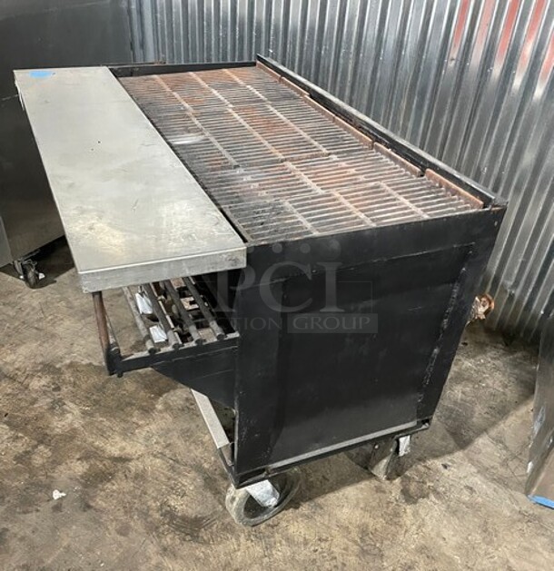 Bakers {ride Stainless Steel Commercial Natural Gas Powered Char Broiler Grill! On Commercial Casters! - Image 2 of 9