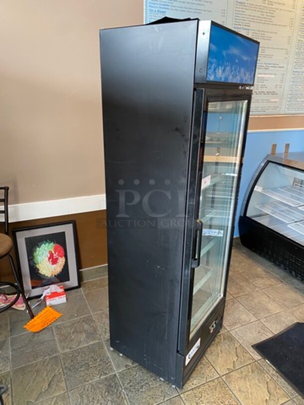 Avantco Commercial Single Door Reach In Cooler Merchandiser! With View Through Door! Poly Coated Racks! WORKING WHEN REMOVED! Model: 178GDC15HCB SN: 7568310421063747 115V - Image 2 of 7