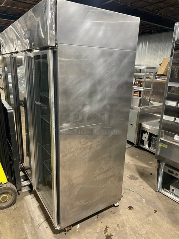 Hoshizaki Commercial 3 Door Reach In Refrigerator Merchandiser! All Stainless Steel! With Poly Coated Shelves! On Casters! 115V 1 Phase! Model: CR3S-FGYCR SN: F60047C! - Image 4 of 11