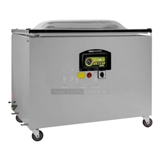 BRAND NEW SCRATCH & DENT! ARY VacMaster VP680 Chamber Vacuum Packaging Machine with (2) 19 1/2" Seal Bars and (1) 37" Seal Bar. the back left and right corners with hinges are completely broken off 