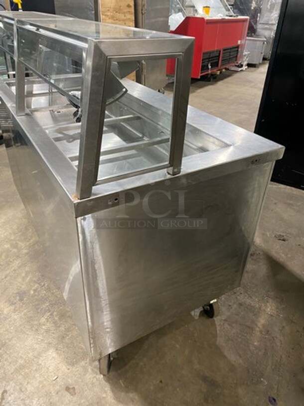 Craig Commercial Refrigerated Food Serving Station Counter/ Cold Pan! With Sneeze Guard! Stainless Steel Body! On Casters! Model: LB530SC 115V 1 Phase - Image 2 of 11