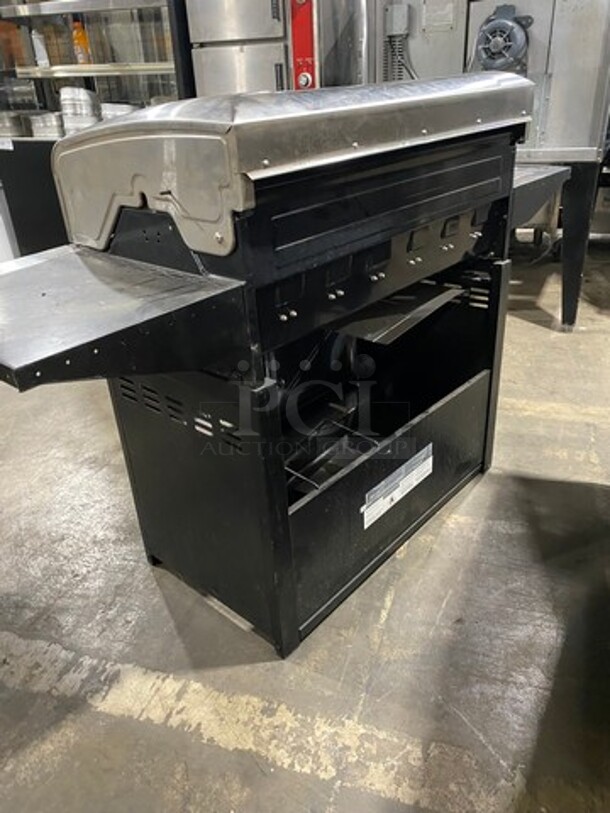 AWESOME! Char Broil Gas Powered Outdoor 6 Burner BBQ Grill! With Left Side Single Burner! Right Side Table! Hinged Lid! With Cabinet Storage Space Underneath! - Image 3 of 10