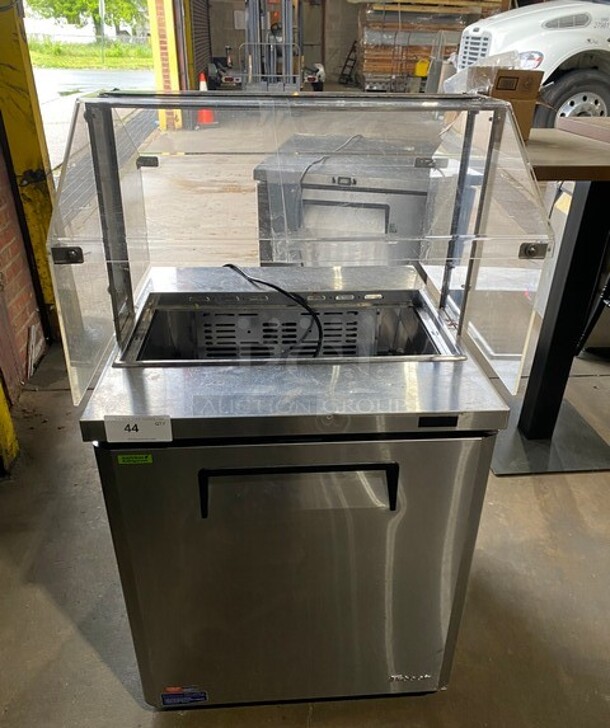 Turbo Air Commercial Refrigerated Salad Bar Island! Single Door Underneath Storage Space! All Stainless Steel! On Casters! Model: MST28N711S SN: H2KMS29G80757 - Image 1 of 8