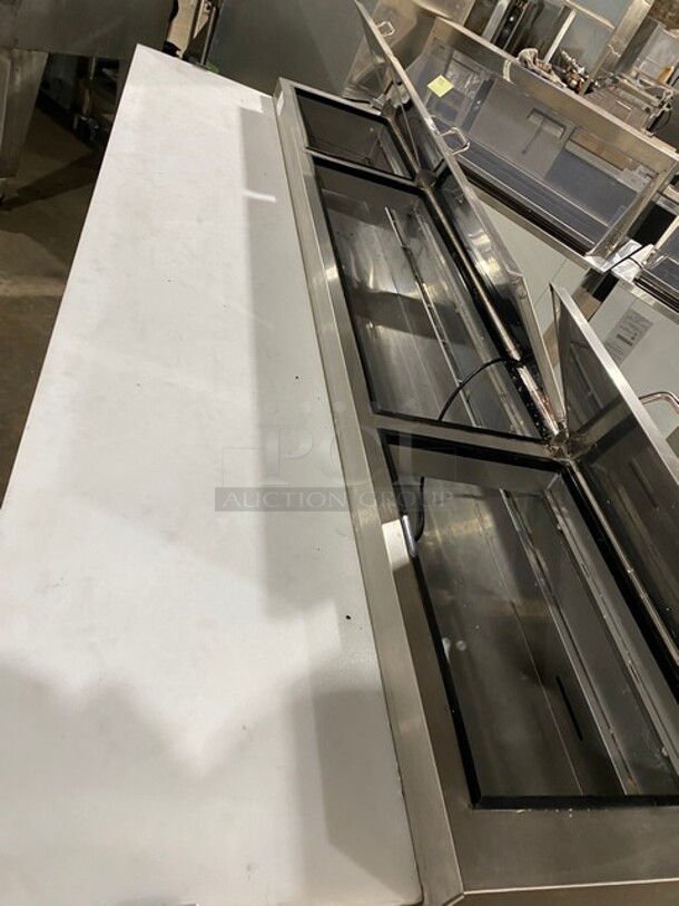 NICE! Kelvinator Commercial Refrigerated Pizza Prep Table! With Commercial Cutting Board! With 3 Door Storage Space Underneath! All Stainless Steel! On Casters! Model: KCHPT9212 SN:20720187 115V - Image 8 of 9
