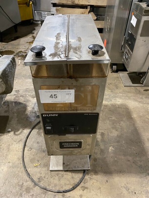 Bunn Commercial Countertop Dual Coffee Bean Grinder! All Stainless Steel! Model: G92HD SN: G900015351 120V 60HZ 1 Phase - Image 1 of 8