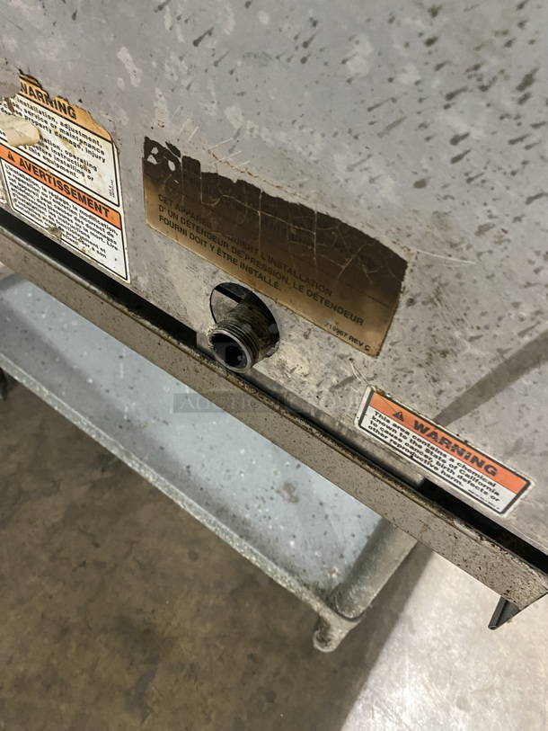 Nice!  Vulcan Natural Gas Powered Thermostatic Controlled Polished Top Flat Griddle!  On Equipment Stand! On Casters! Working when Removed! - Image 6 of 9