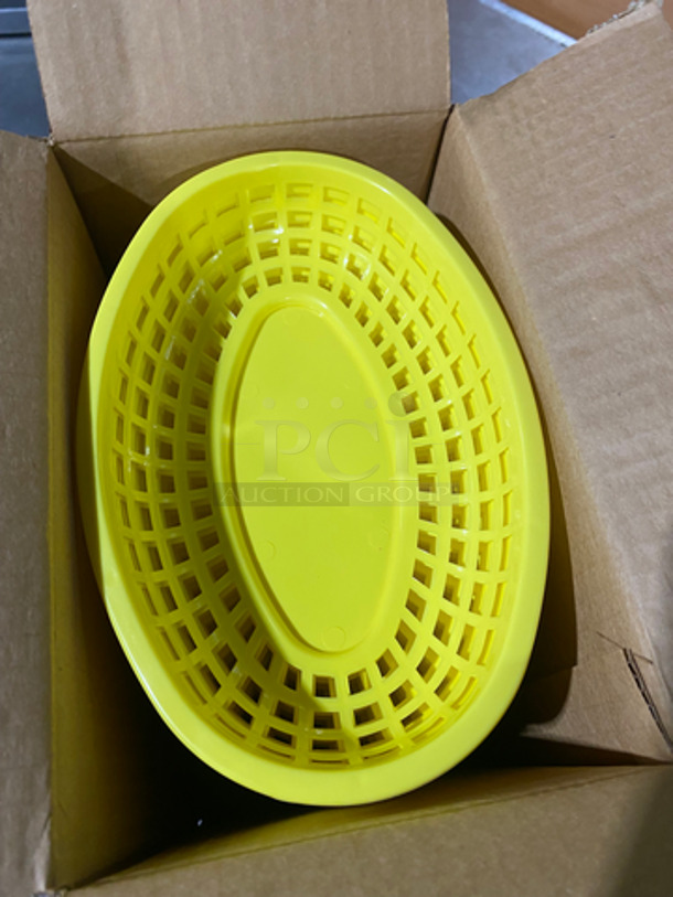 NEW! IN THE BOX! ALL ONE MONEY! 3DZ Tablecraft Yellow Poly Oval Fast Food Serving Baskets! - Image 2 of 6