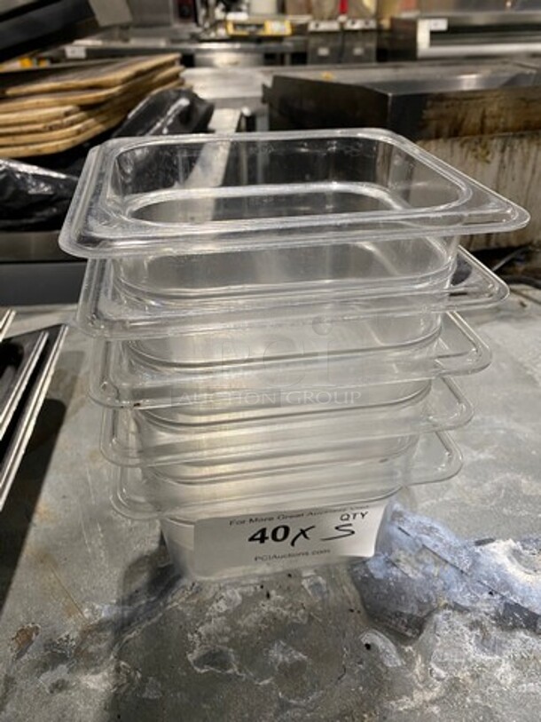Cambro Clear Poly 1/6x4" Food Containers! 5x Your Bid! - Image 6 of 6
