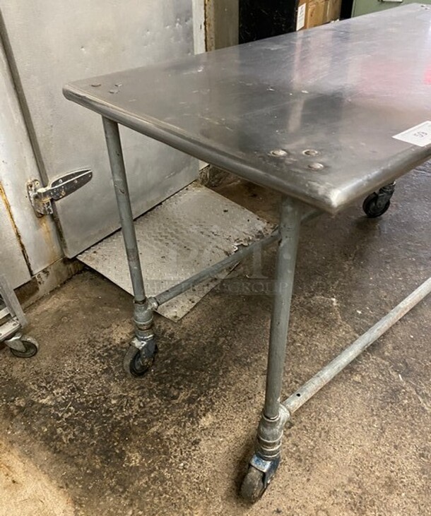 Stainless Steel Commercial Worktable With Shelf Underneath! On Casters! - Image 2 of 6