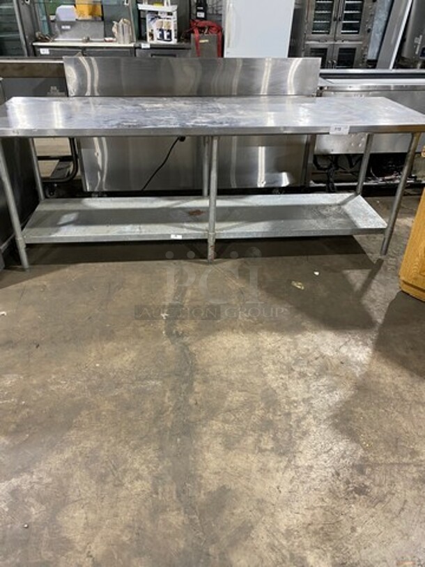 Solid Stainless Steel Work Top/ Prep Table! With Storage Space Underneath! On Legs! - Image 1 of 7