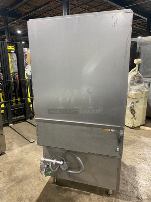 Vulcan Commercial French Top/ Hot Plate Stove! With Raised Back Splash With Double Overhead Shelf! With Oven Underneath! All Stainless Steel! On Legs! - Image 3 of 10
