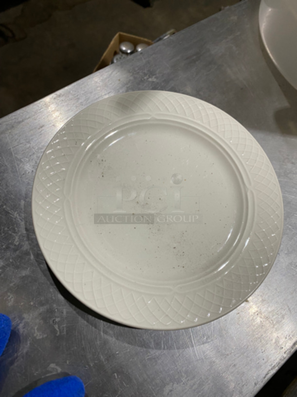 Homer Laughlin White Ceramic Assorted Size Plates! Includes Black Poly Crate! 2x Your Bid! - Image 5 of 8