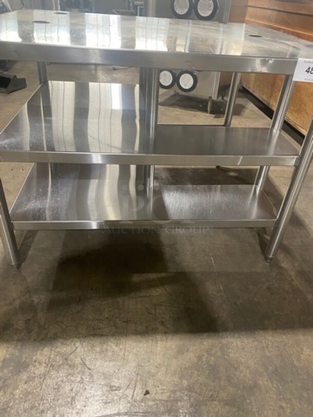NICE! Wasserstrom Solid Stainless Steel Equipment Stand! With Shelf Storage Space Underneath! On Legs! - Image 6 of 9