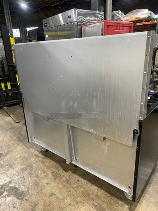 SWEET! DCS Commercial Natural Gas Powered 10 Burner Stove! With Raised Back Splash And Salamander Shelf! With 2 Oven Underneath! All Stainless Steel! On Casters! WORKING WHEN REMOVED! - Image 3 of 10