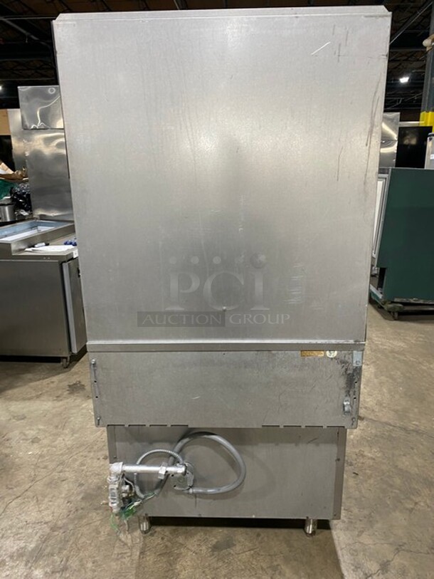 Vulcan Commercial French Top/ Hot Plate Stove! With Raised Back Splash With Double Overhead Shelf! With Oven Underneath! All Stainless Steel! On Legs! - Image 4 of 11